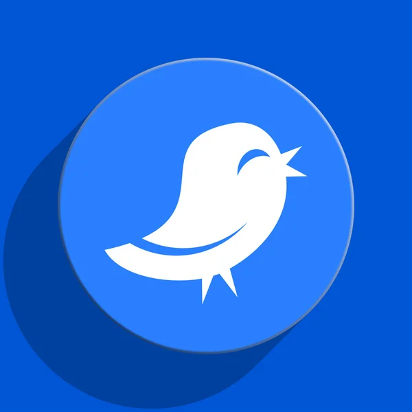 Twitter の青い web フラット アイコン — ストック写真
