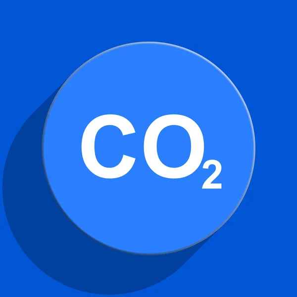 Karbondioksit mavi web düz simgesi — Stok fotoğraf