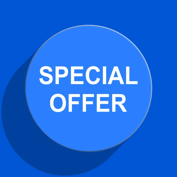 Speciale aanbieding blauwe web platte pictogram — Stockfoto