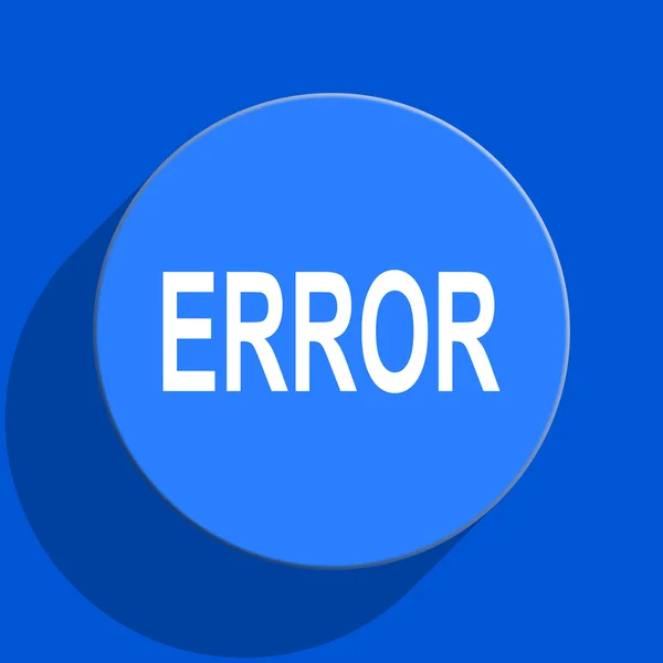 Ícone liso da web azul erro — Fotografia de Stock