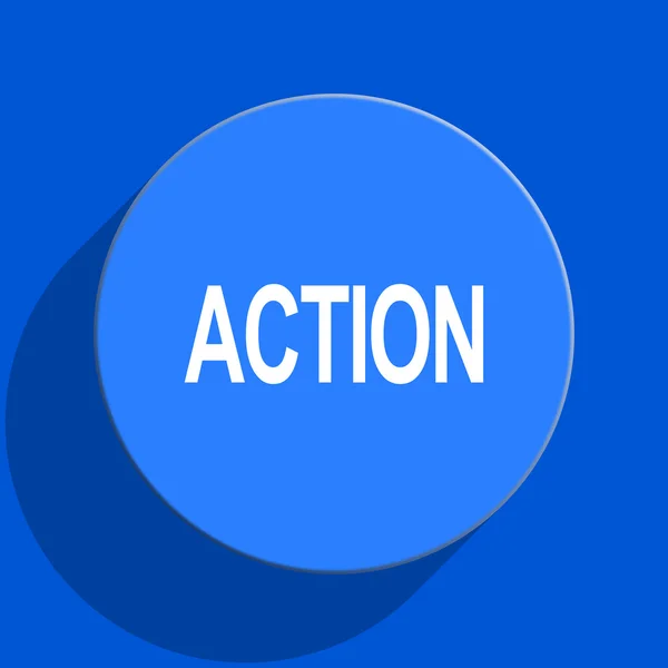 Acción azul web icono plano —  Fotos de Stock