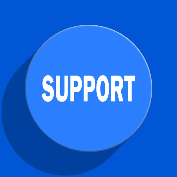 Support blue web flat icon — Stock Photo, Image