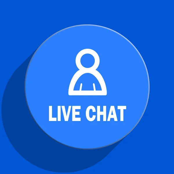 Livechat blauwe web platte pictogram — Stockfoto