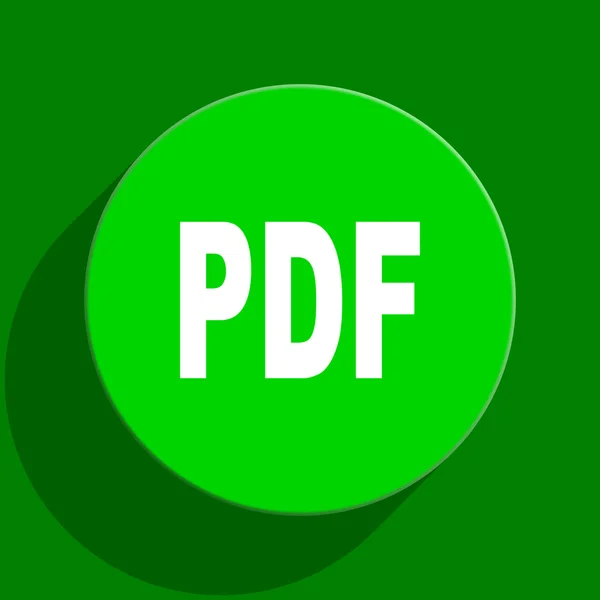 PDF zelený plochý ikona — Stock fotografie
