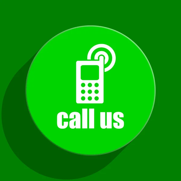 Call us green flat icon — Stock Photo, Image