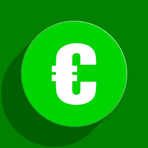 Євро зелена плоска іконка — стокове фото
