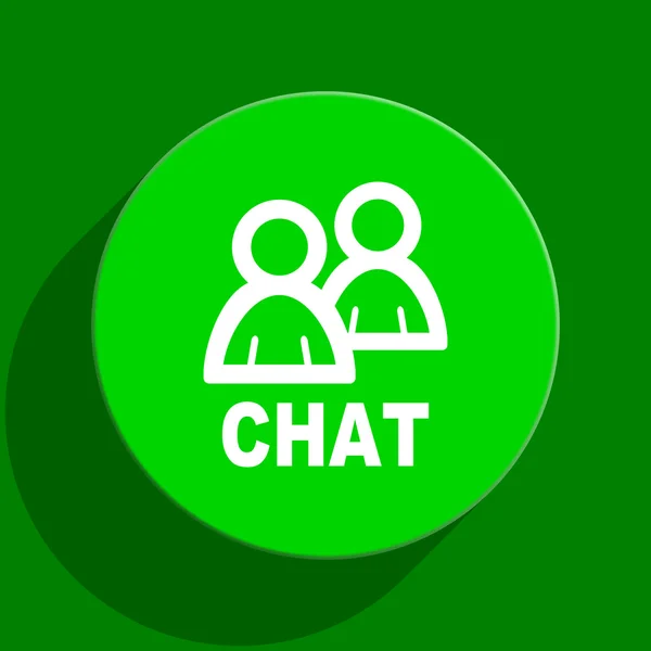 Chat icono plano verde —  Fotos de Stock