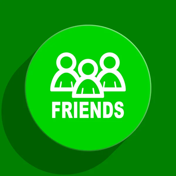 Друзі зелена плоска іконка — стокове фото