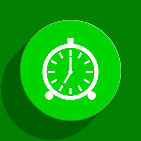 Płaski ikona alarmu zielony — Zdjęcie stockowe
