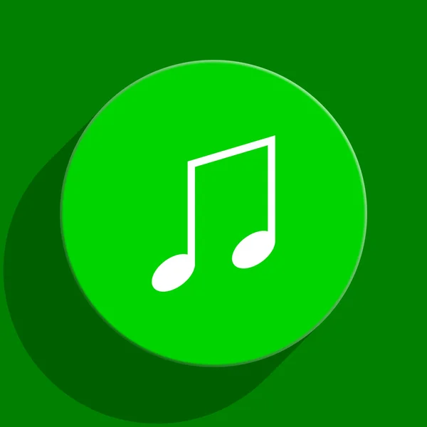 Música icono plano verde —  Fotos de Stock