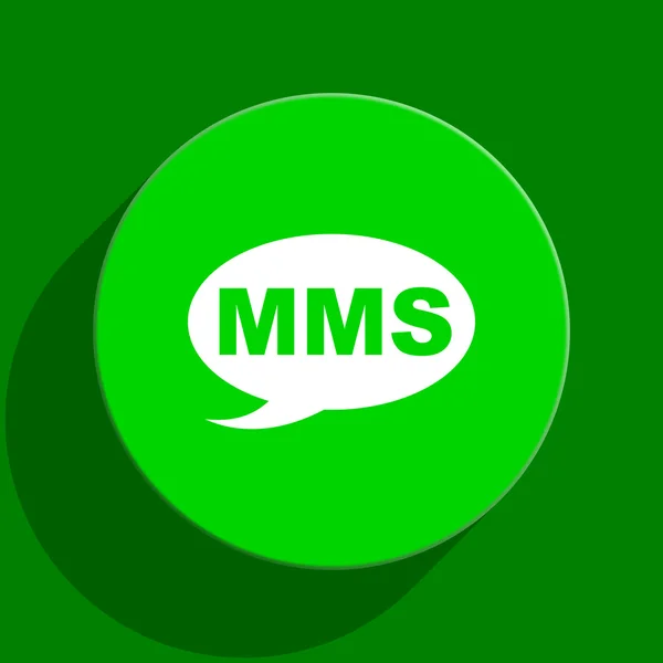 Mms icono plano verde —  Fotos de Stock