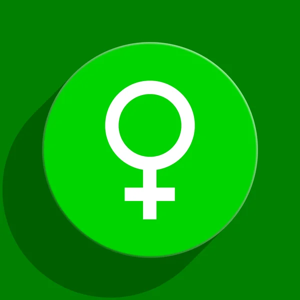 Жіноча зелена плоска іконка — стокове фото