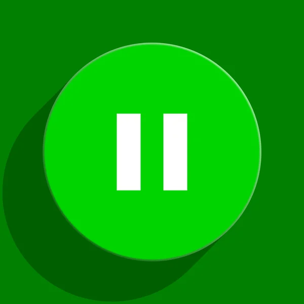 Pause green flat icon — Stock Photo, Image