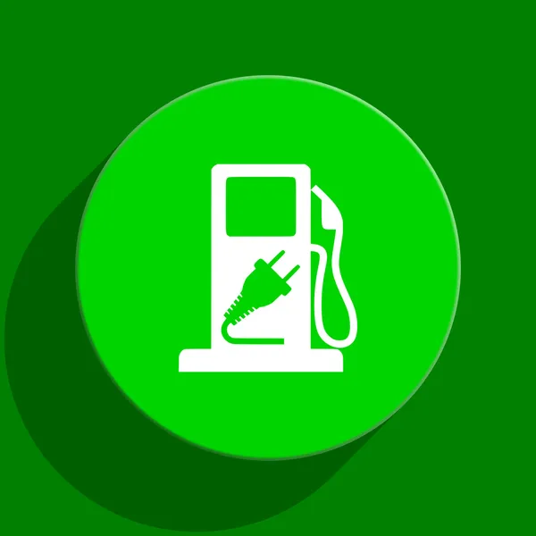 Carburant icône plate verte — Photo