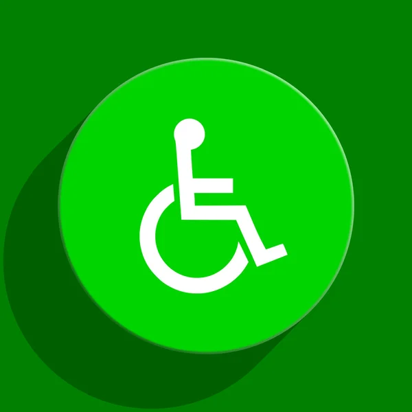 Wheelchair green flat icon — Stock Photo, Image