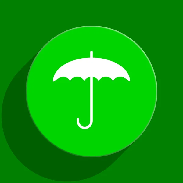 Ikona płaski parasol zielony — Zdjęcie stockowe