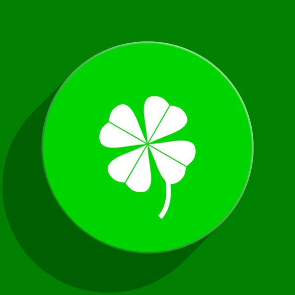 Czterolistna koniczyna zielony płaskie ikona — Zdjęcie stockowe