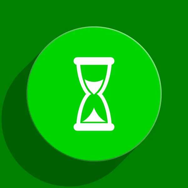 Time green flat icon — Stock Photo, Image