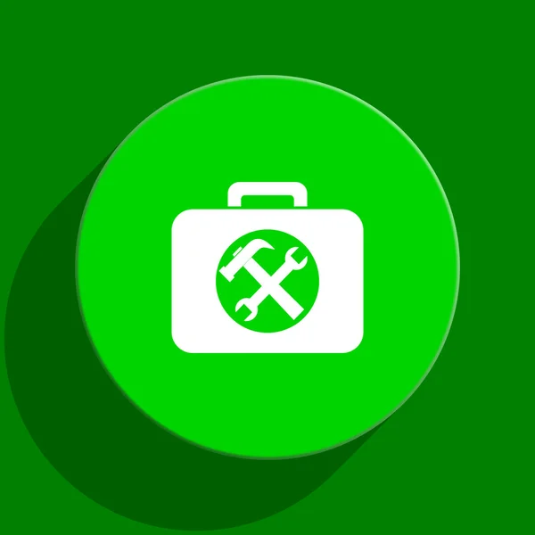 緑のツールキット フラット アイコン — ストック写真