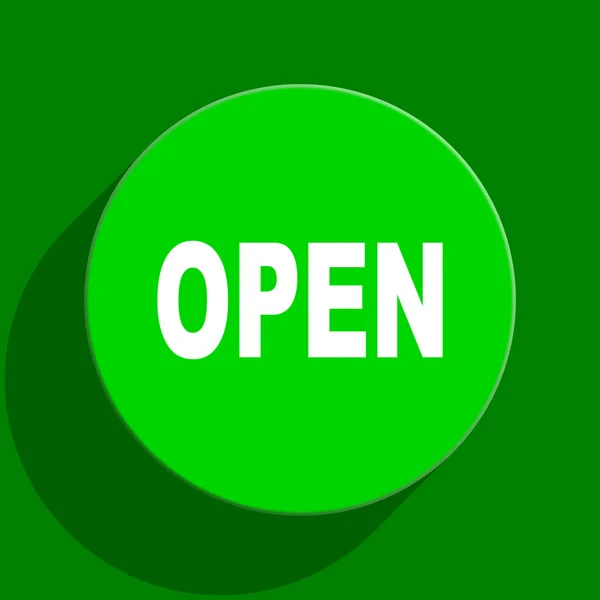 Open green flat icon — Stock Photo, Image