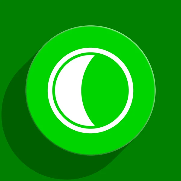 Luna verde icono plano — Foto de Stock