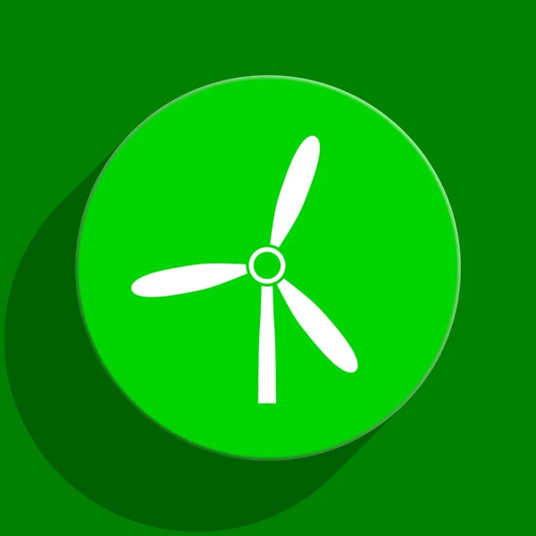 Windmill green flat icon — Stock Photo, Image