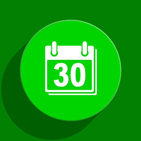 Calendario icona piatta verde — Foto Stock