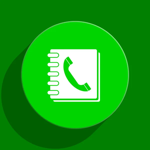 Phonebook green flat icon — Stock Photo, Image