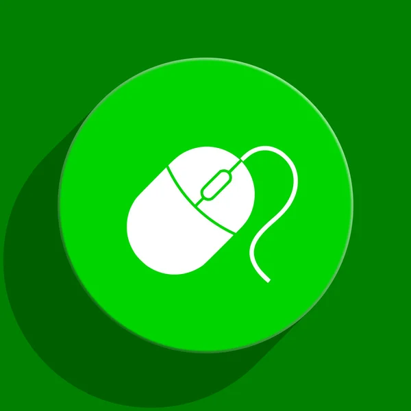 Ratón icono plano verde — Foto de Stock