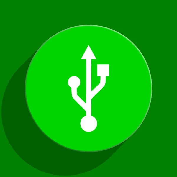 Usb grüne flache Symbol — Stockfoto