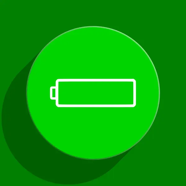 フラットの緑色のバッテリ アイコン — ストック写真