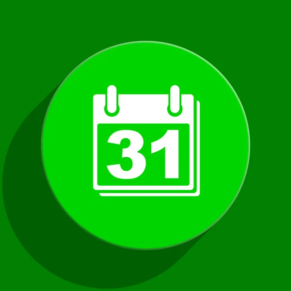 Calendario icona piatta verde — Foto Stock
