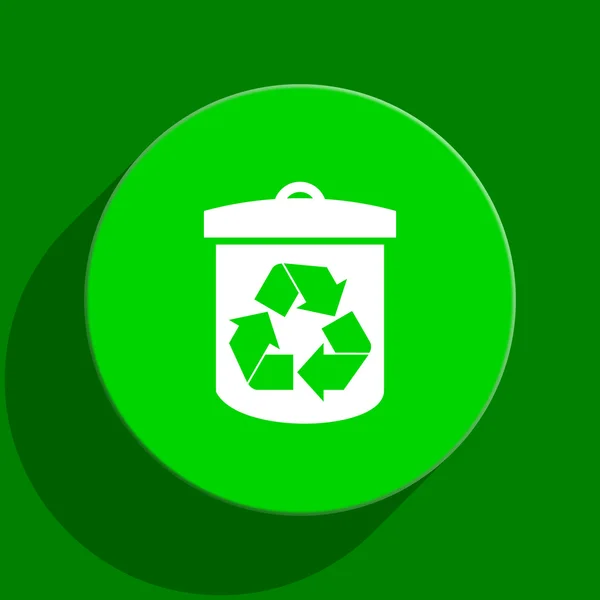 Reciclar icono plano verde —  Fotos de Stock