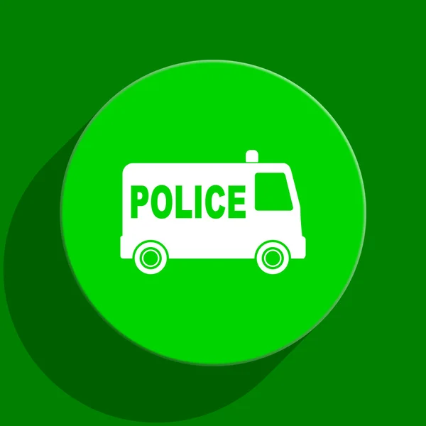 Policja zielona ikona płaski — Zdjęcie stockowe