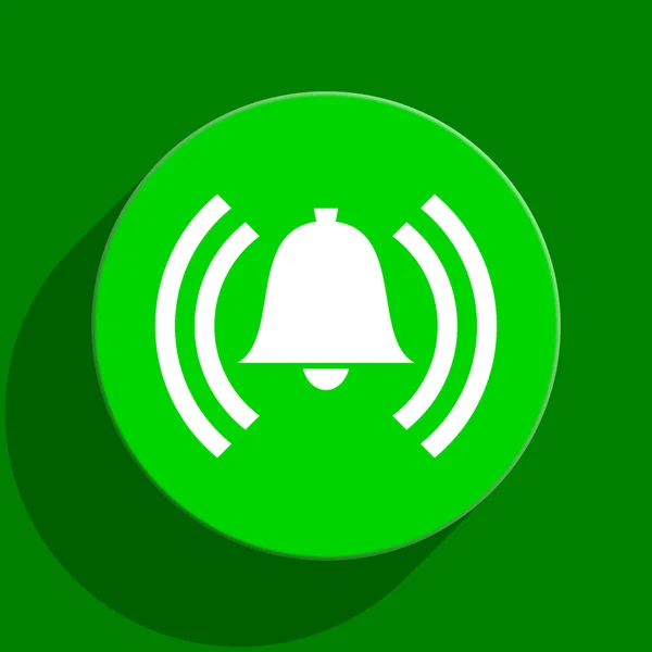 Alarma icono plano verde —  Fotos de Stock