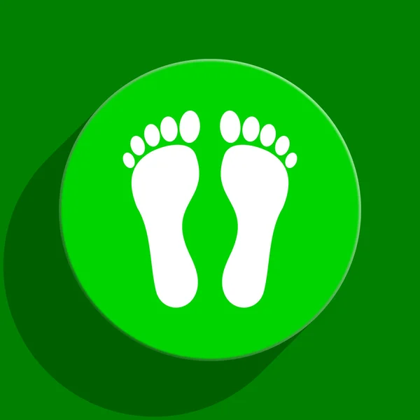 Groene voet plat pictogram — Stockfoto