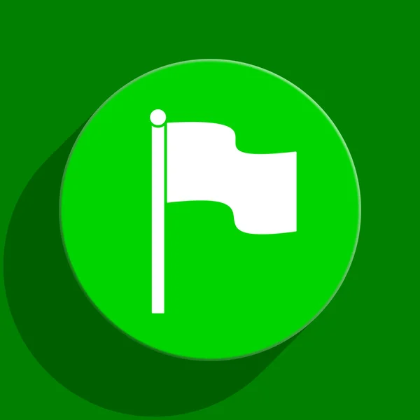 Bandera icono plano verde — Foto de Stock