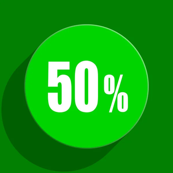 Ikona płaski 50 procent zielony — Zdjęcie stockowe