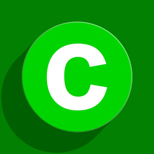 Copyright green flat icon — Stock Photo, Image