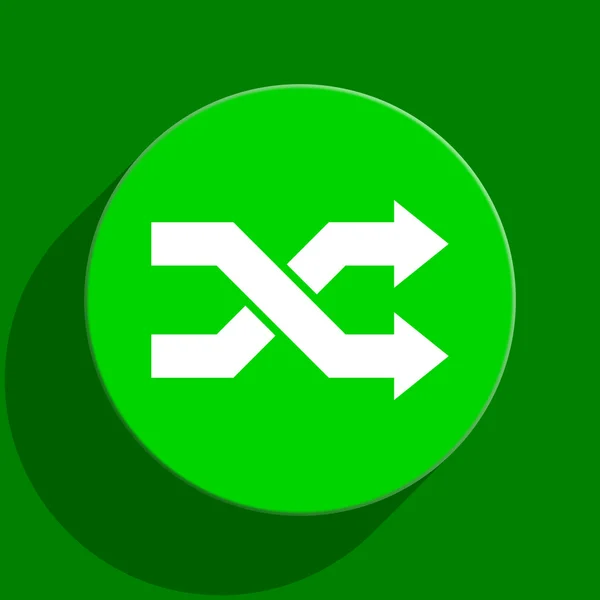 Aleatorio icono plano verde — Foto de Stock