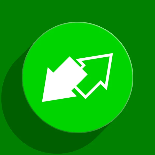 Обмен зеленой плоской иконки — стоковое фото
