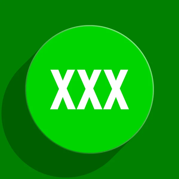 Xxx πράσινο εικονίδιο επίπεδη — Φωτογραφία Αρχείου