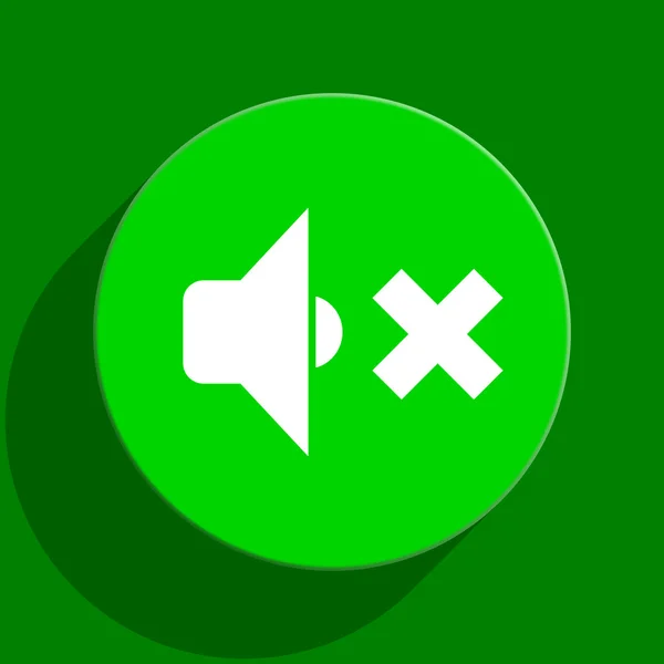 Speaker volume green flat icon — Stock Photo, Image