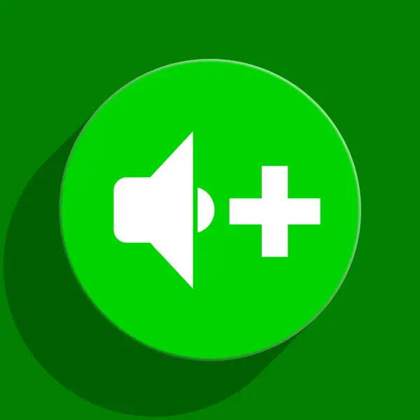 Speaker volume green flat icon — Stock Photo, Image