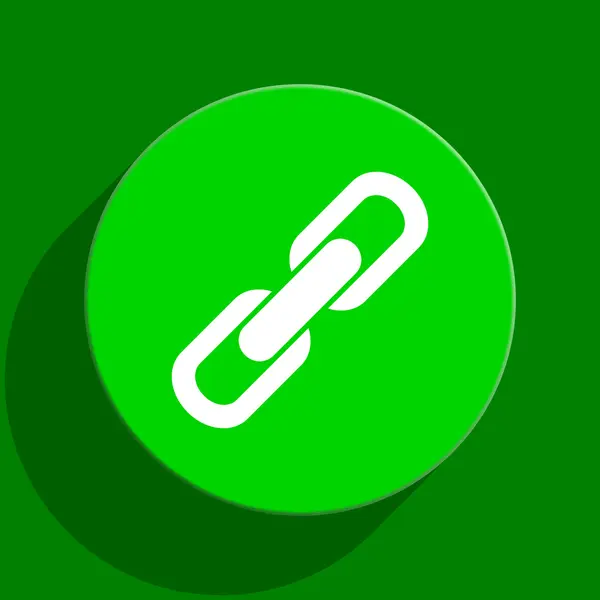 Enlace icono plano verde — Foto de Stock