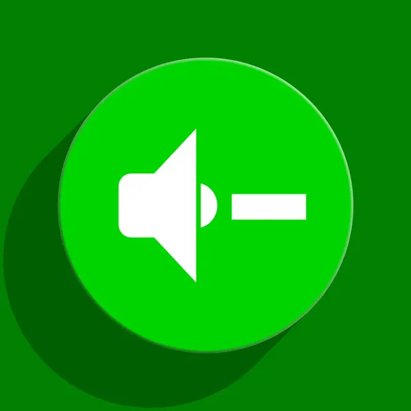 Speaker volume green flat icon — Stock Photo, Image
