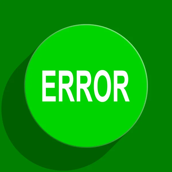 Ícone plano verde de erro — Fotografia de Stock