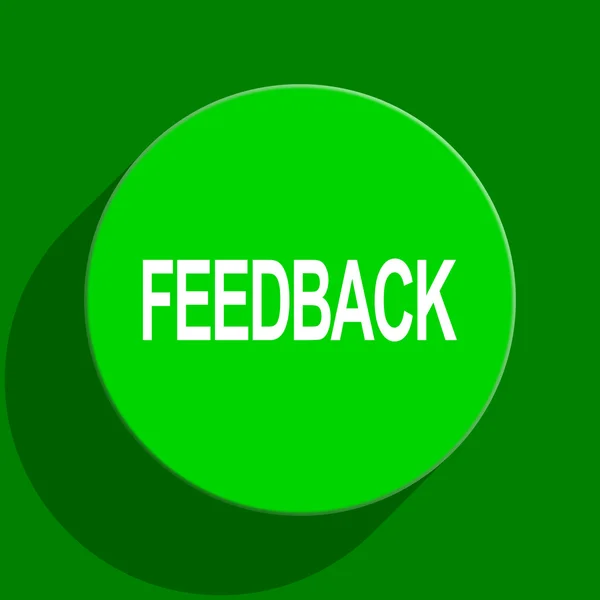 Ícone plano verde feedback — Fotografia de Stock