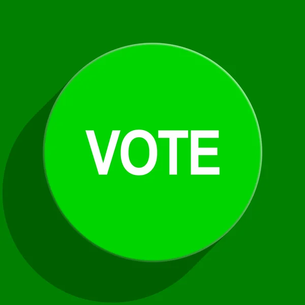投票绿色平面图标 — 图库照片