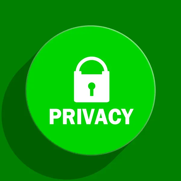 Privacy icona piatta verde — Foto Stock